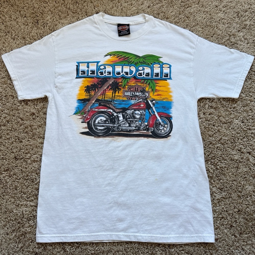 Vintage 1998 Harley-Davidson Hawaii T-Shirt - Size Medium Vibrant Graphic Rare